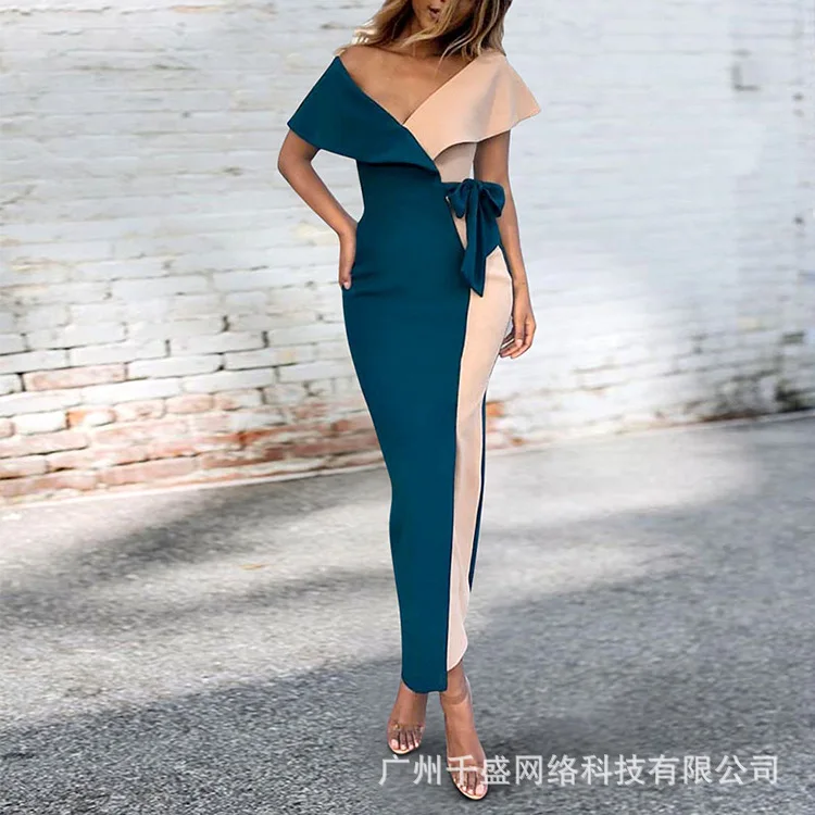 

Vintage Patchwork A-line Midi Dress Casual Women Spring Summer Vestidos Sexy V Neck Dresses Woman Party Night Plus Size 3XL