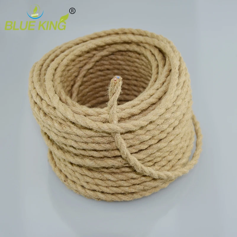 

10m loft twisted rope electrical wire DIY copper Cable Vintage Lamp Power Cord for pendant lamp,wall lamp Wire
