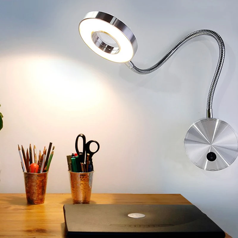 5 Вт светодиодный настенный светильник Гибкая домашняя гостиничная прикроватная лампа для чтения современная настенная лампа модная книжная лампа внутренний алюминиевый светодиодный светильник