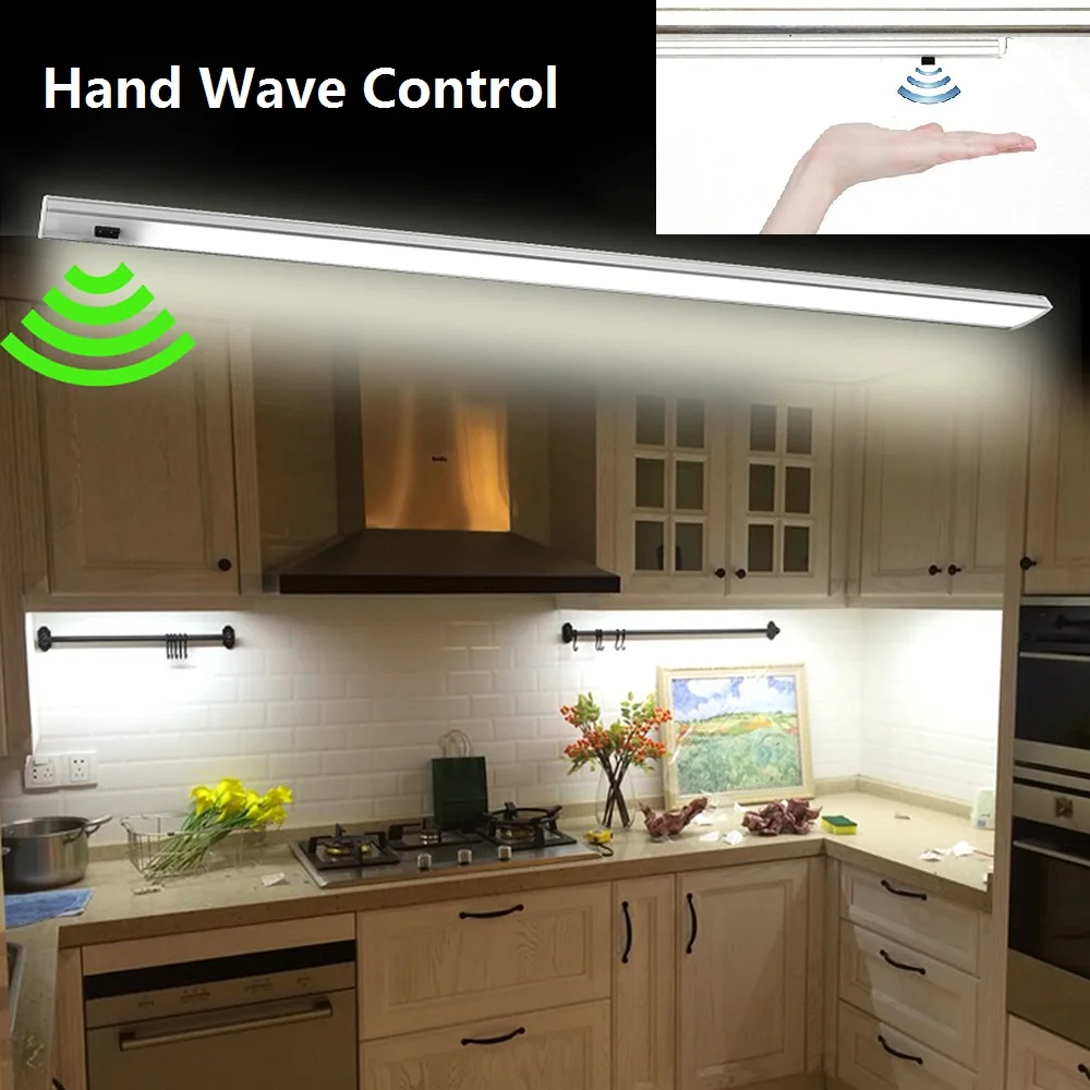 

LED Hand Wave Under Cabinet Light Infrared Sensor Rigid Strip Bar Light Kitchen Lights Bathroom lamp night lamps home Decoration