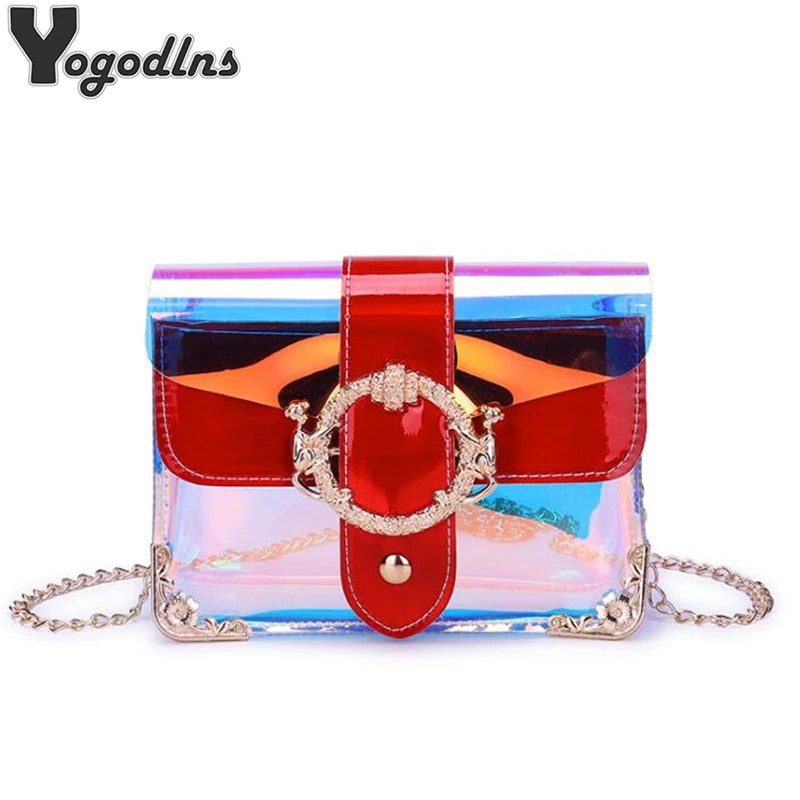 

Colorful Laser Women Shoulder Bags Fashion Designer Unique Crossbody Bags Mini Messenger Beach Bag 2019 Girls Shiny Flap Bag