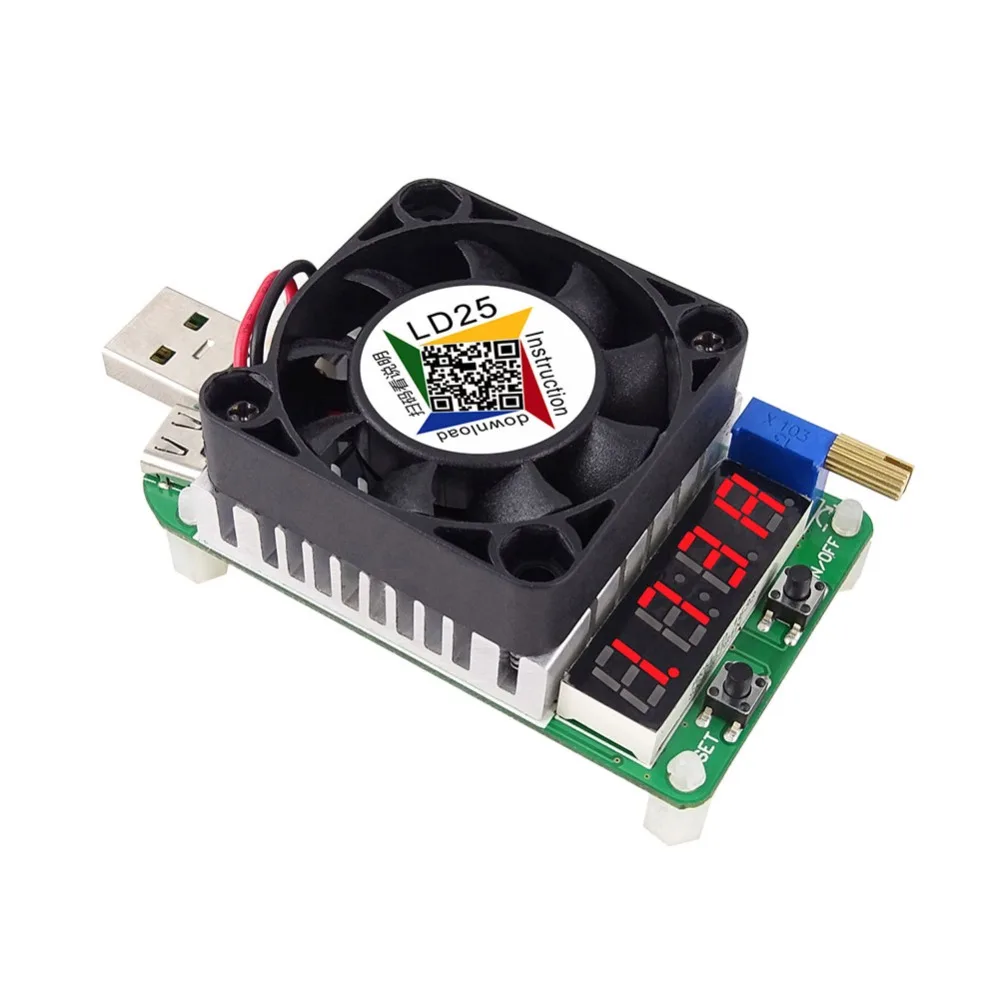 

LD25 LD35 Electronic Load Resistor USB Interface Discharge Battery Test LED Display Fan Adjustable Current Voltage 25w