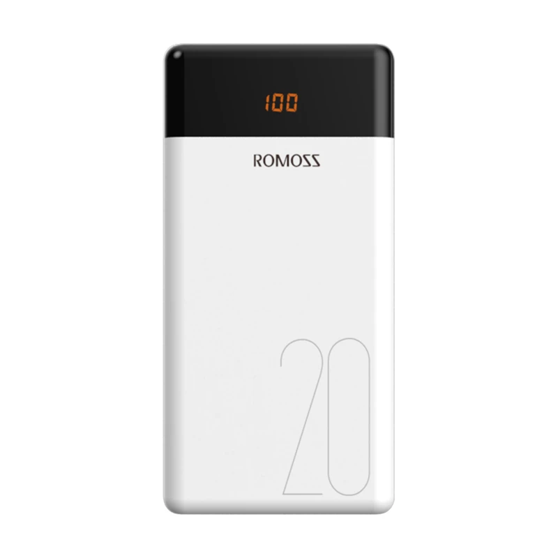 Внешний аккумулятор ROMOSS LT20 20000 мАч внешний поддержка USB Type C 2 выхода зарядное