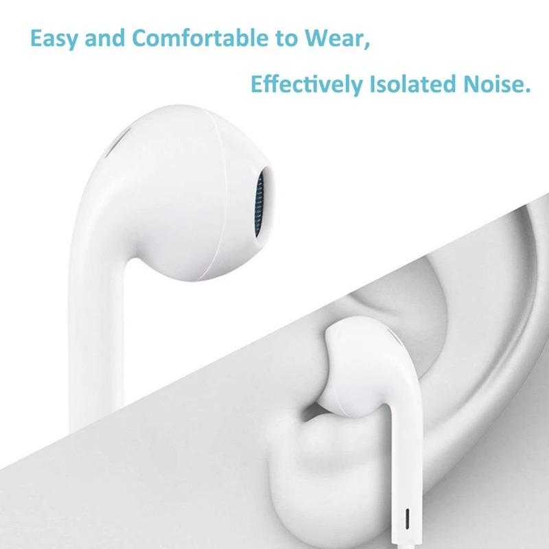 ikismo In Ear Stereo Bass Wired Earphone Microphone Control headset for iphone 8 7 Plus X XR XS Max Music Earbuds Earphone