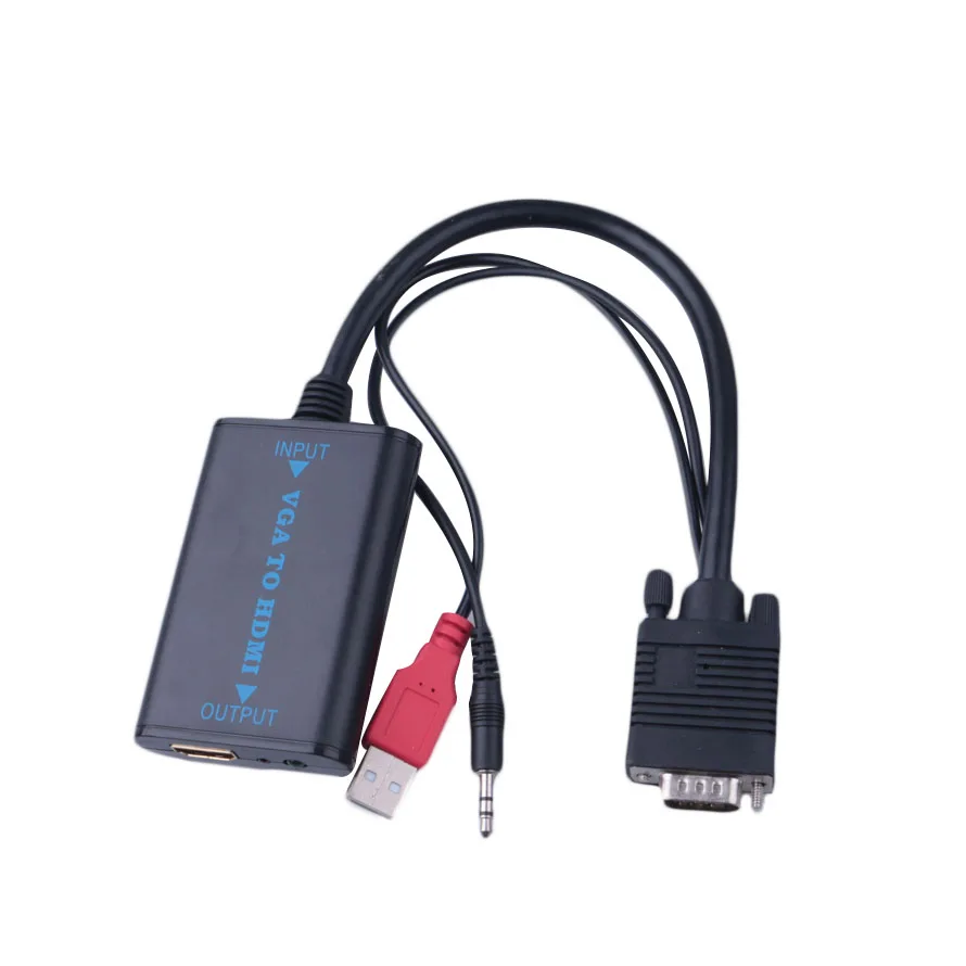  Nuovo VGA a HDMI Cavo HD Audio AV Convertitore Video HDTV Cavo per 1080 P Maschio-Femmina VGA2HDMI 