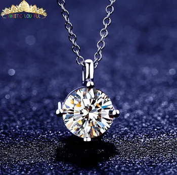 

Jewelry 18K gold moissanite Diamond Necklace Wedding gifts MO-01-1