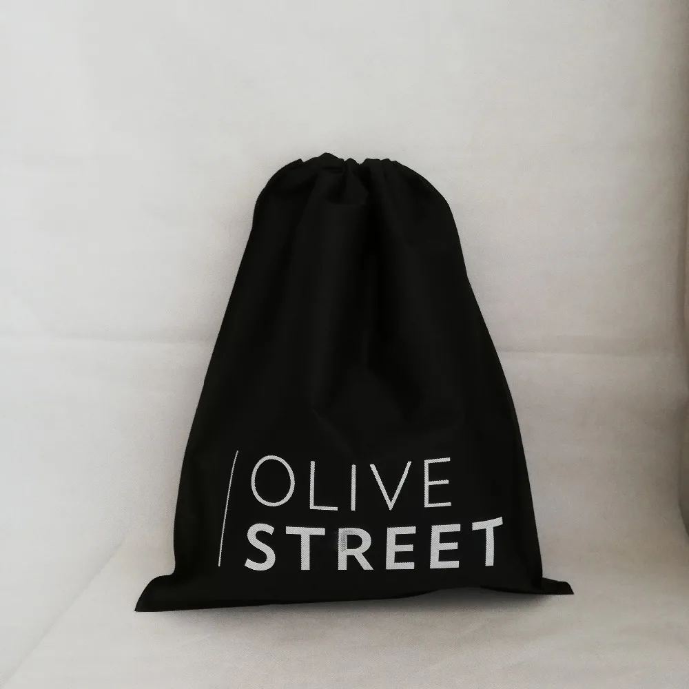 Оптовые продажи 500 шт/партия заказной логотип перерабатываемые рекламные сумки Drawstring нетканый мешок путешествия/ювелирные изделия упаковка сумка