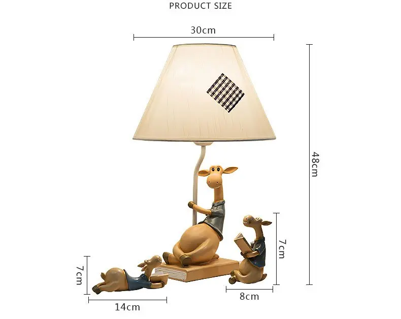 Креативная средиземноморская детская настольная лампа, милые Мультяшные полимерные олени, настольная лампа для кабинета, современные прикроватные лампы для спальни