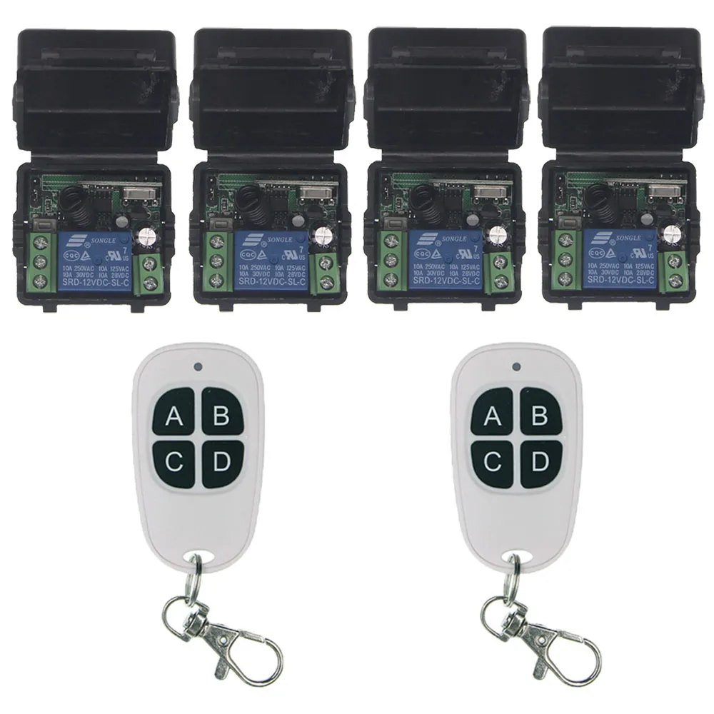 

Wireless Relay Mini DC 12V 10A Relay 1CH 1 CH Wireless RF Remote Control Switch Transmitter+Black Receiver,315 / 433 MHz
