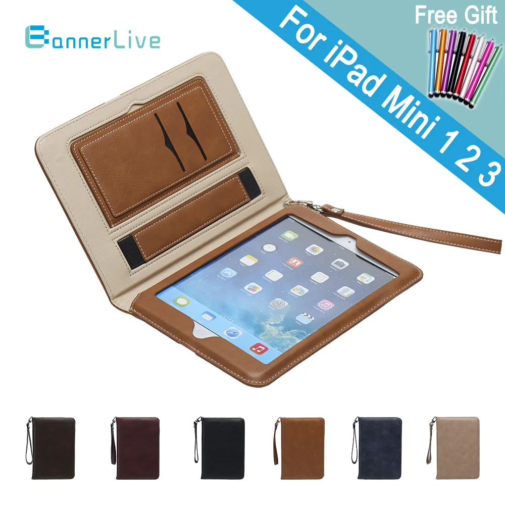 

Luxury PU Leather Case for iPad Mini 2 3 1 Retro Briefcase Auto Wake Up Sleep Hand Belt Holder Stand Bags Cover for iPad Mini2