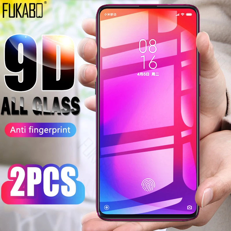 

2PCS 9D Full Cover Screen Protector For Xiaomi Redmi K20 Pro Note 7 5 6 Pro 6A GO Tempered Glass For Xiaomi mi 9 9X 8 A2 Lite