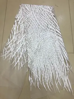 

yaking-92835 special 5 yards/pcs SEQUINS African french lace net tulle fabric with super quality