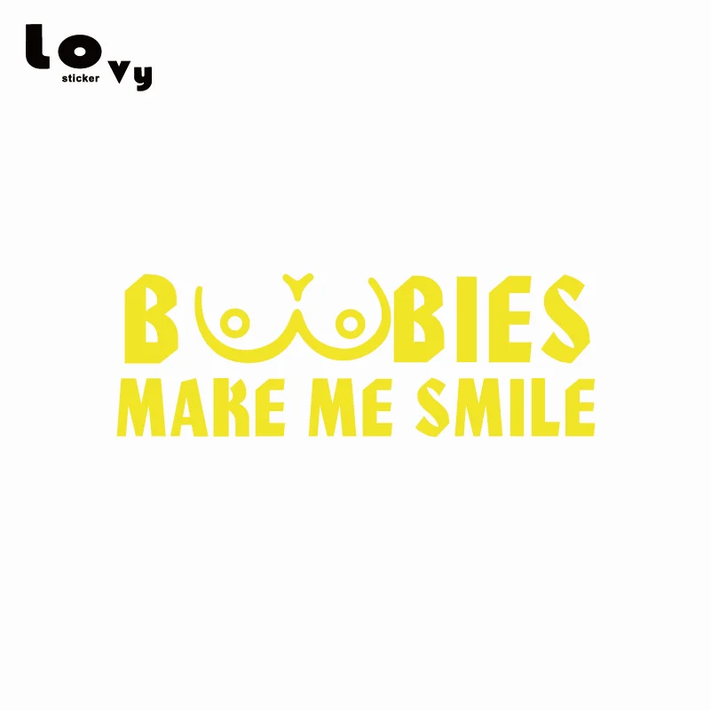 Boobies Make Me Smile виниловая забавная наклейка для автомобилей слова автомобильная