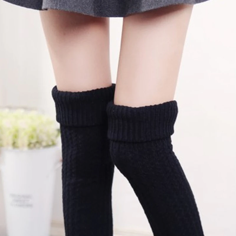 Новые женские носки модные высокие чулки без носка повседневные хлопковые высокие носки женские теплые зимние гольфы