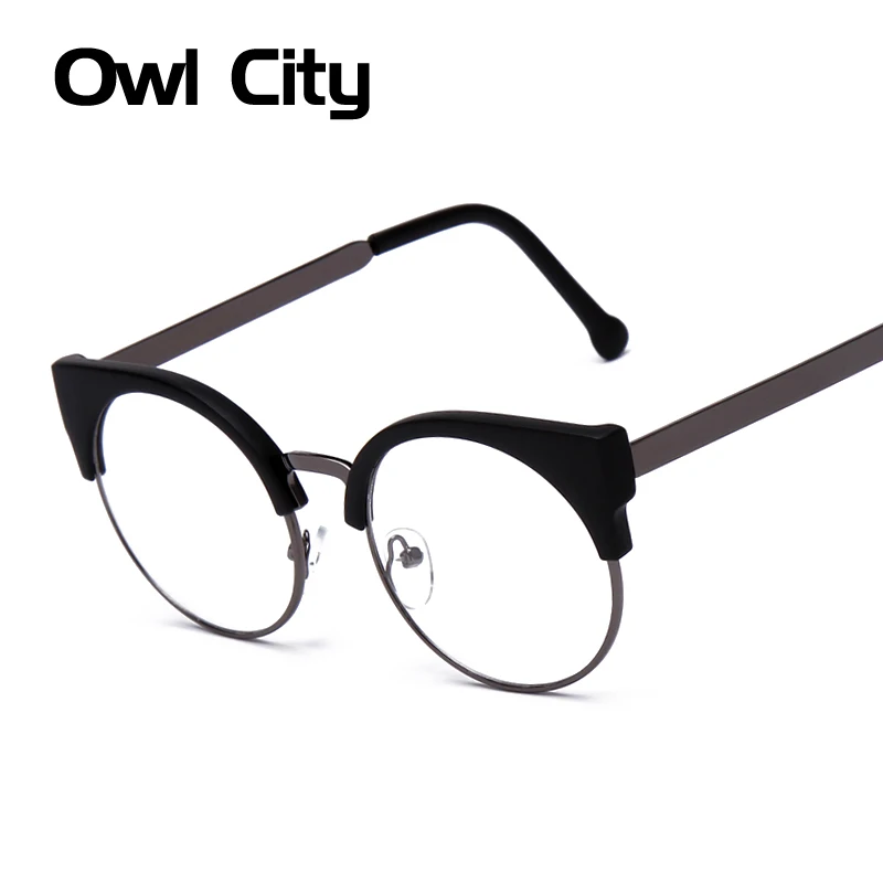 Женские очки, кошачий глаз, очки, Ретро стиль, половинная оправа, металлические оправы для очков, по рецепту, оптическая близорукость, компьютерные прозрачные очки