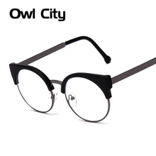 Women Glasses Cat Eye Eyeglasses Vintage Half Frame Metal Eyewear Frames Prescription Optical Myopia Computer Clear Glasses