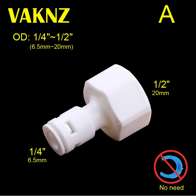 

Plastic Quick Fitting Tee pipe connector fitting 1/4" 3/8" 6/15" Inch OD Hose Tube 1/2" Female Plastic Pipe Quick Connectors