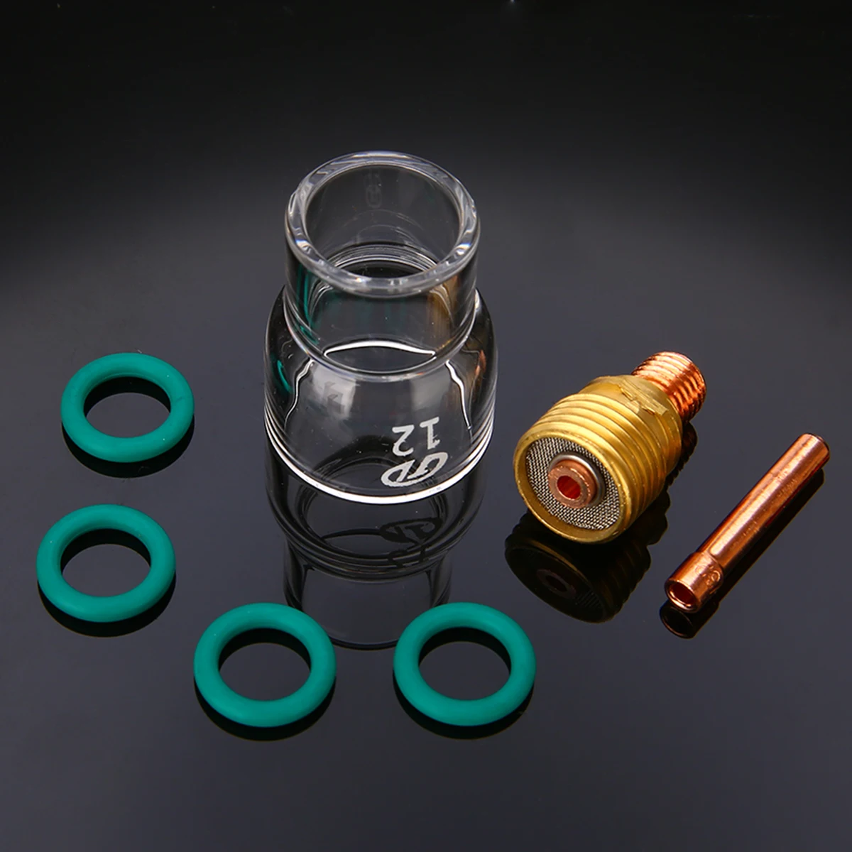 

7pcs Practical Torch TIG Welding Stubby Gas Lens #12 Pyrex Glass Cup Kit For WP-9/WP-20/WP-25 Air Cooled Welding Torches
