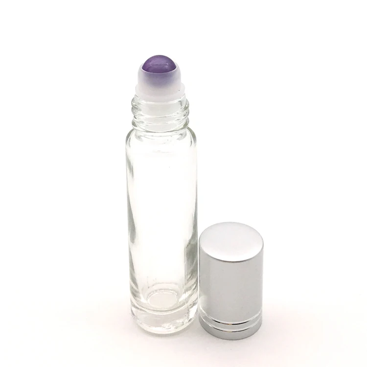 1 шт. натуральный драгоценный камень 10 мл роликовый шарик бутылка для парфюма эфирное масло жидкость ролл на толстых стеклянных бутылках с кристаллами чипсы - Цвет: Amethyst
