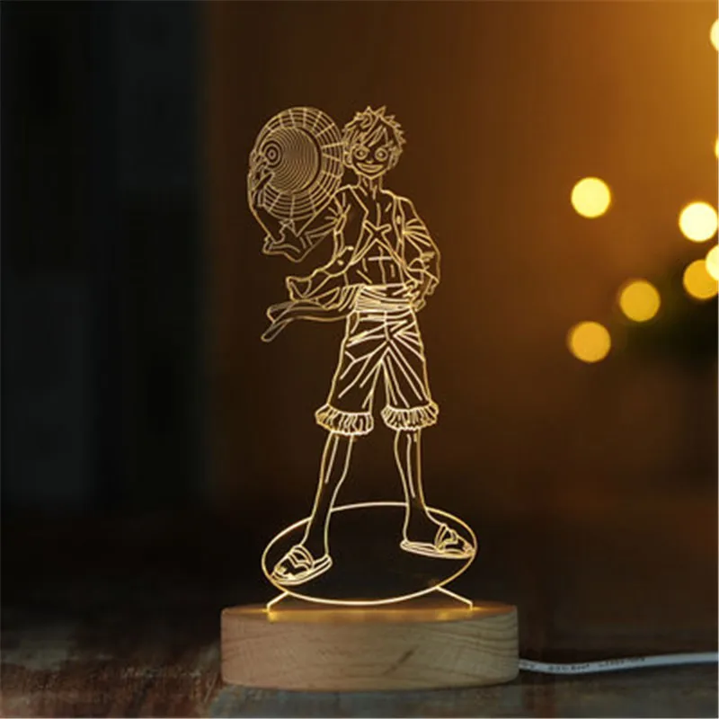 ONE PIECE Monkey D. Luffy &amp Zoro Night Light Creative Gifts Stereo Lamp Home Decor With LED Action Figure Toy P621 | Игрушки и хобби