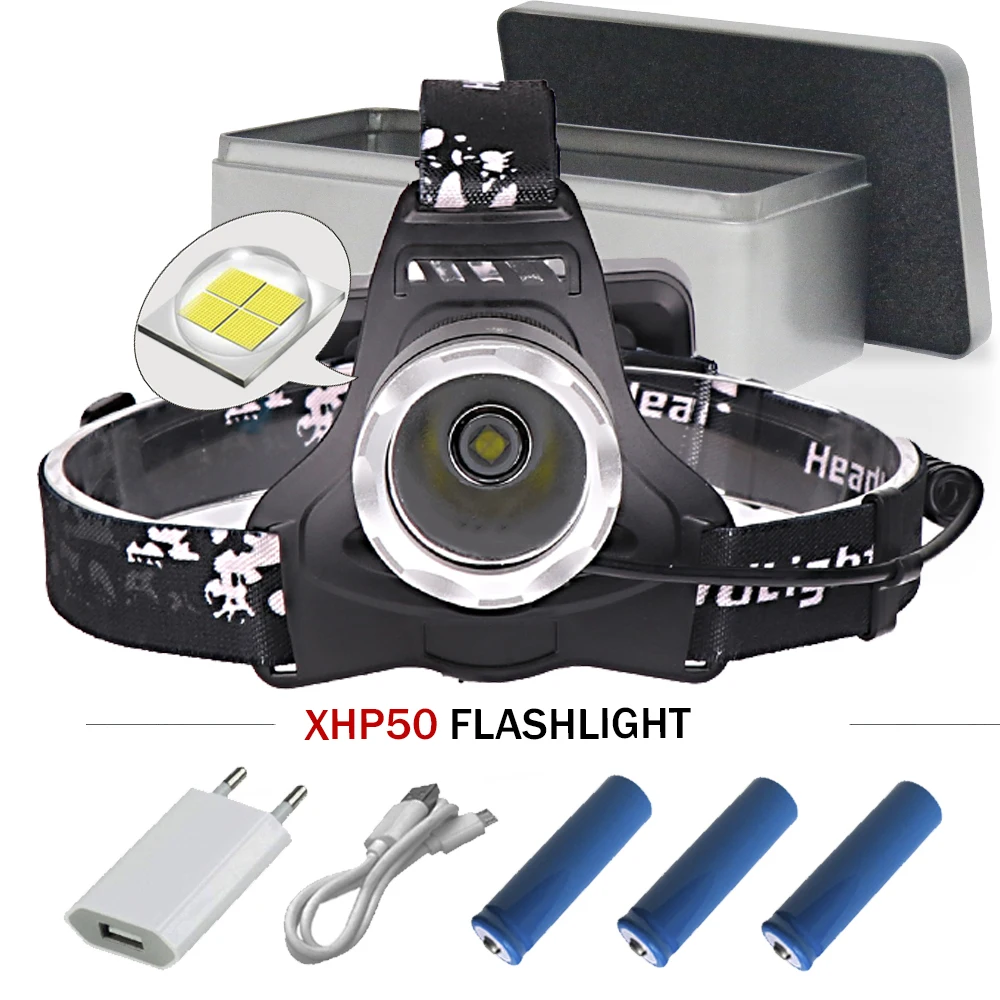 

xhp50 super bright head lamp head torch Power Bank headlight xhp50 18650 spotlight hunting lantern usb led lamp waterproof camp