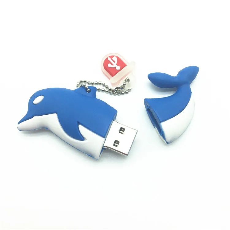 Cartoon lovely shark fish pen drive usb flash drive disk real capacity computer gift memory Stick pendrive 4GB 8GB 16GB 32GB 64g