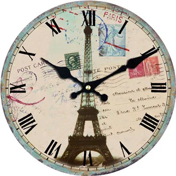 Nedis Circular Wall Clock 30cm Diameter Eiffel Tower Image CLWA007WD30ET 