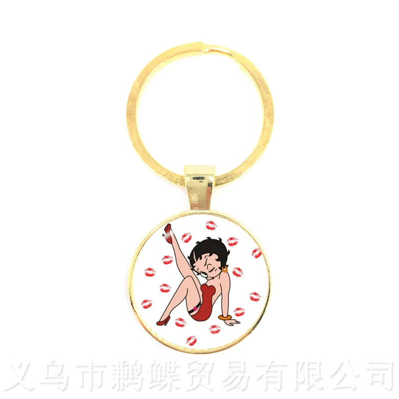 Новинка 2018 сексуальная серия Betty Boop стеклянный кабошон брелок ручной работы