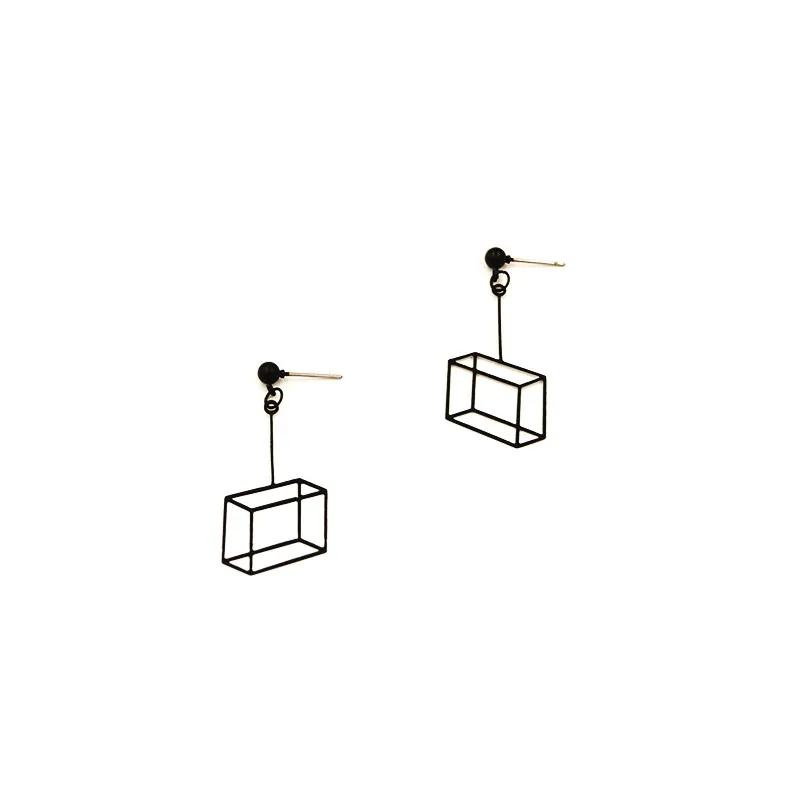 

Timlee E308 New Contracted Hollowing Out Plane Geometry Rectangle Alloy Drop Earrings Personality Accessories Wholesale