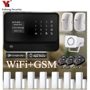 

YobangSecurity Home Touch Screen GSM WiFi Alarm System G90B 433MHz Remote Control PIR Motion Detector Magnetic Door Contact
