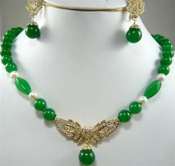 

free shipping 6 color!white/black pearl &green/red shell necklace pendant earring set can choose