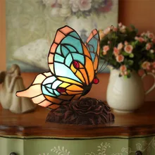 Настольная лампа бабочки FUMAT креативная художественная стеклянная настольная лампа винтажная Гостиная Спальня прикроватный ночной Светильник Декор Светильник