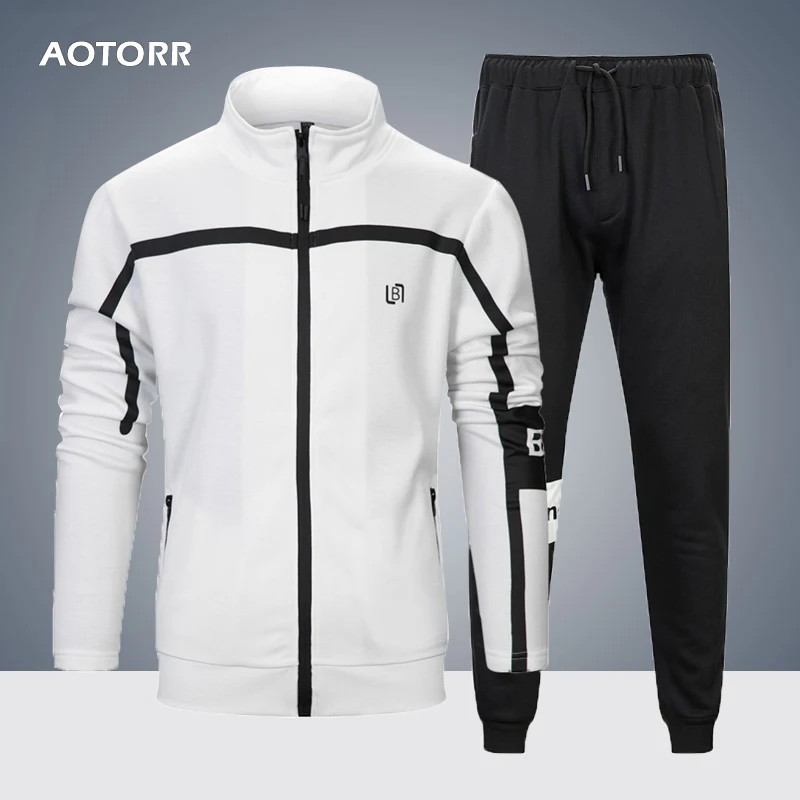 

Men's Tracksuit Set Spring Sweatshirts Sporting Suit Mens 2 Pieces Jogger Sets+Pants 2019 New Autumn Men Sweatsuit EU/USA Size