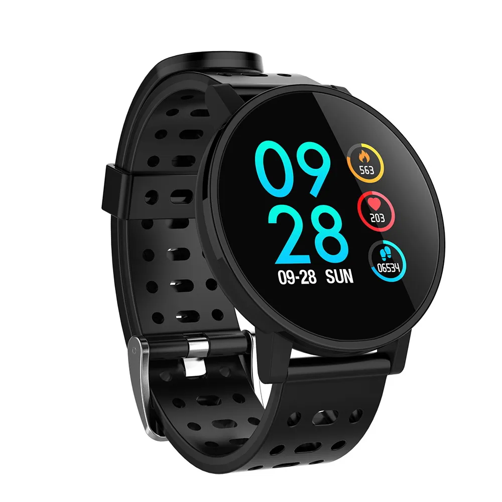 Makibes T3 IOS Android Смарт-часы мужские HR кровяное кислородное кровяное давление IP67 Водонепроницаемый фитнес-трекер PK V11 браслет - Цвет: Black