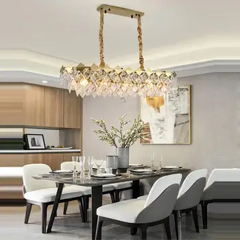 

led e14 Postmodern Iron Crystal Gold Chandelier Chandelier Lighting LED Lamp LED Light For Dinning Room Foyer