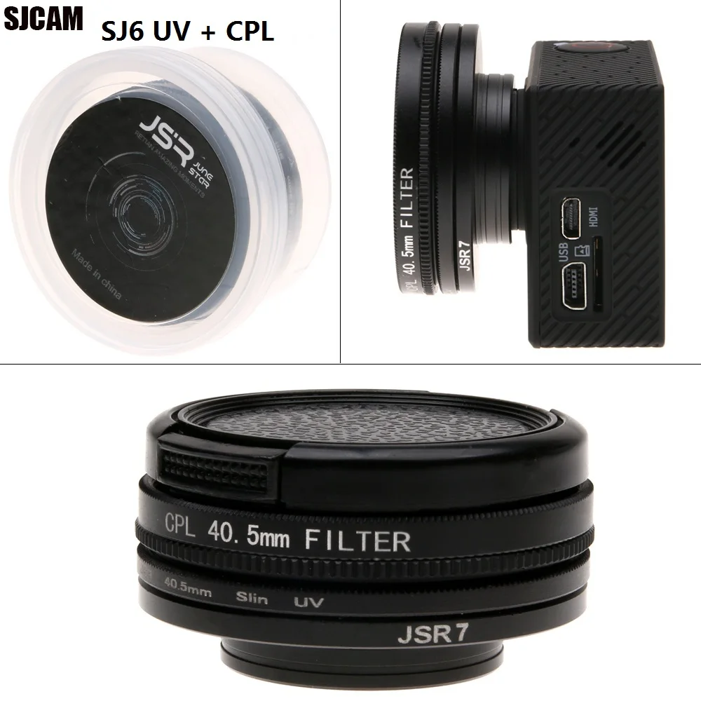 Sjcam-câmera Protetor de Lente Filtro Cpl Mais Slin Filtro uv Mais Tampa da Lente para Sj6 Legend Sj7 Star Sj8 Pro Air 405 mm Novo - Image 5