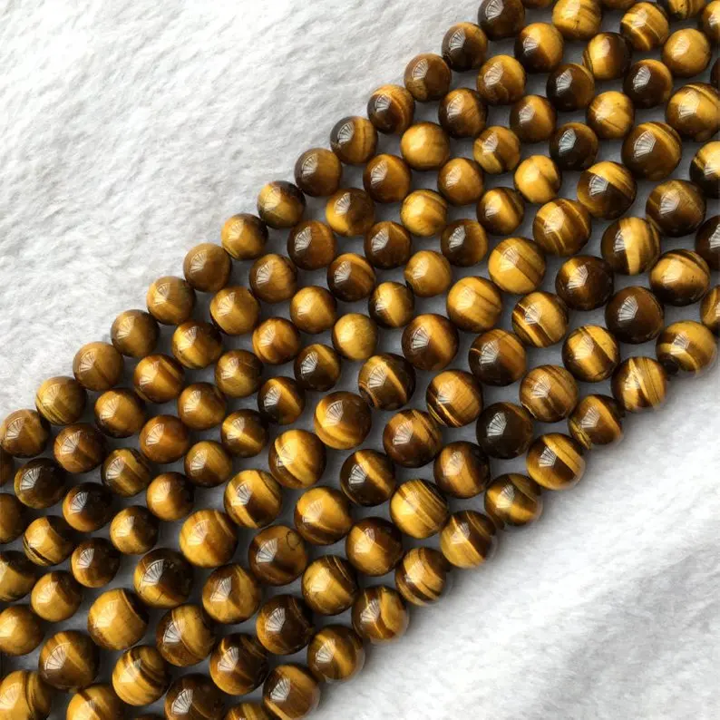 AA High Quality Genuine Natural Yellow Tiger's Eye Stone Semi-precious stones 2