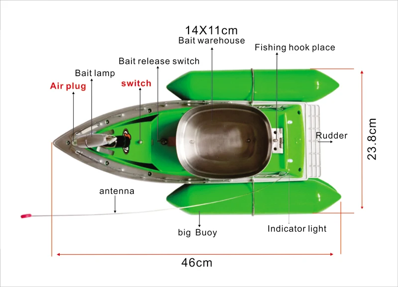 RC T10-C мини Быстрая электрическая рыболовная приманка лодка 280 м дистанционный рыболокатор рыболовная лодка приманка лодка RC лодка 5 часов/5200 мАч