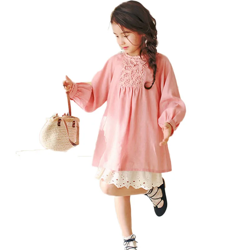 

2017 Autumn Dress Girl Kids Dresses Children Lantern Sleeve Baby Girls Clothes Costumes Clothing For Wedding Birthday Party