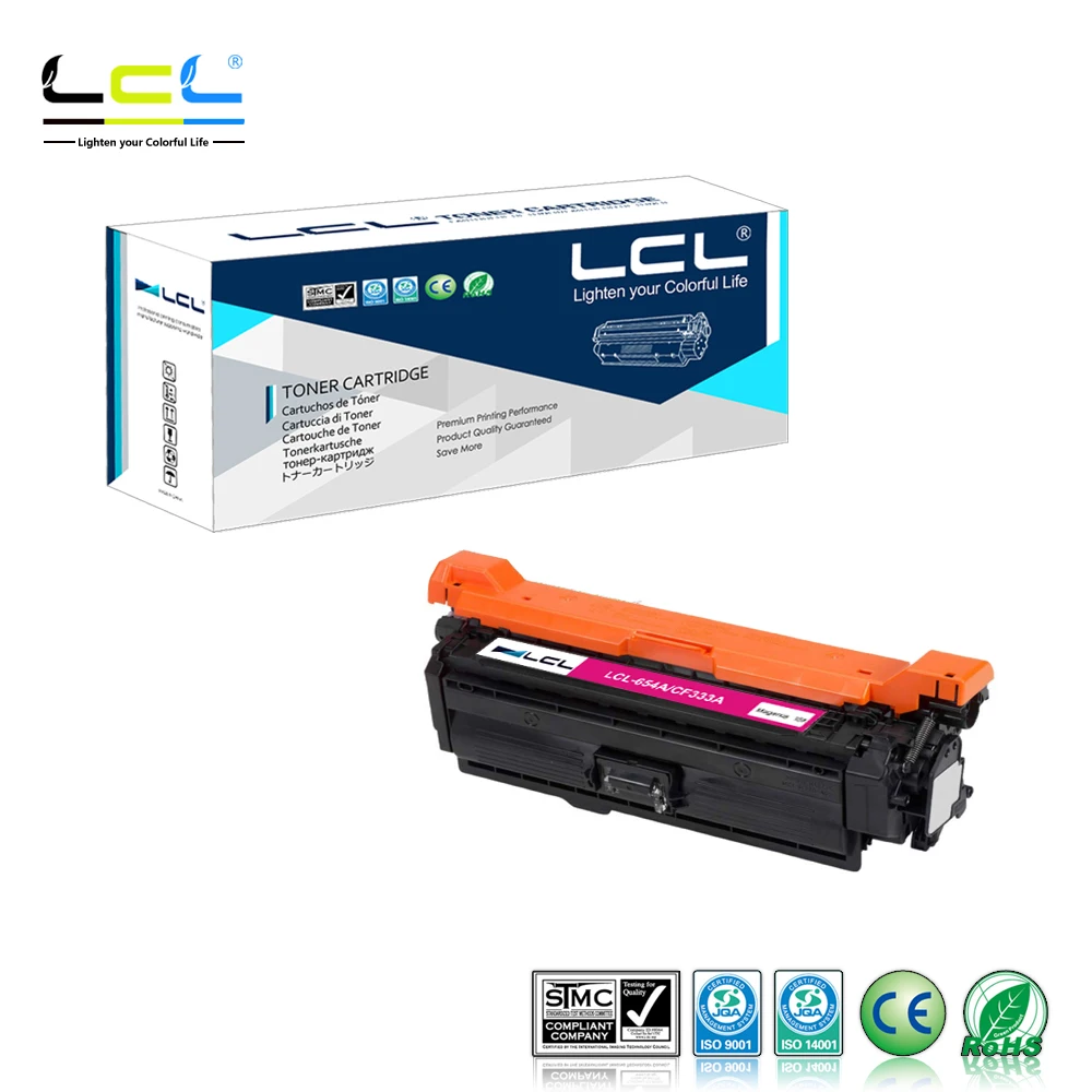 

LCL 654A CF331A CF332A CF333A 654X CF330X (1-Pack) Toner Cartridges Compatible for HP Color M651dn, M651n, and M651xh