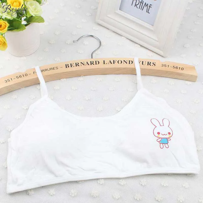 Rabbit Bras for Girls Chest Pad Removable Young Girl Bra Training Underwear Sports Bras for Kids Teen Girls Wireless Puberty Bra