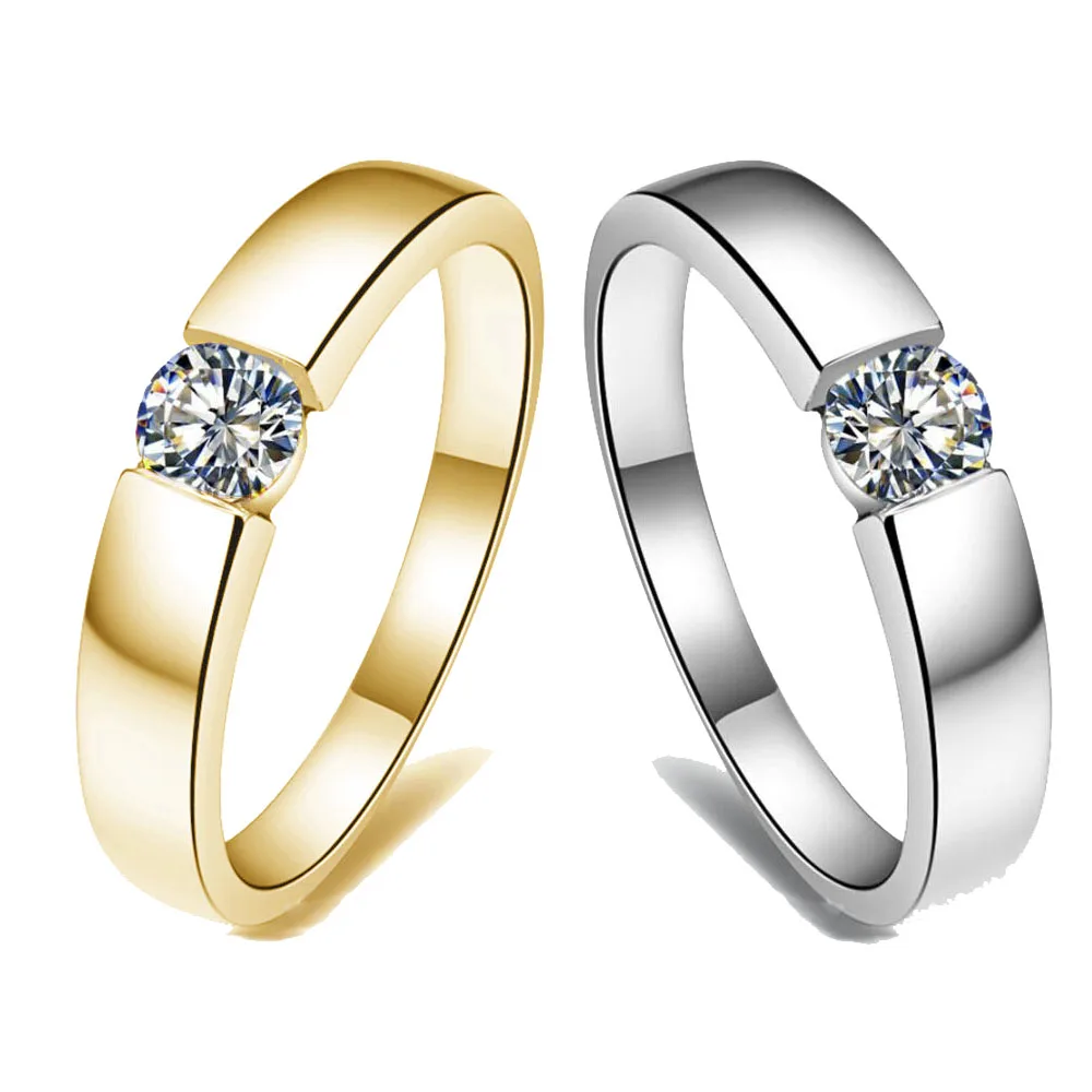 Кольца с фианитами для мужчин и женщин желтого золотого цвета|zircon ring|ring forrings for men |