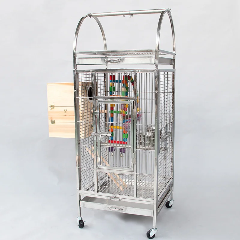 100 Stainless Steel Large Parrot Cage With Stand And Bird Chewing