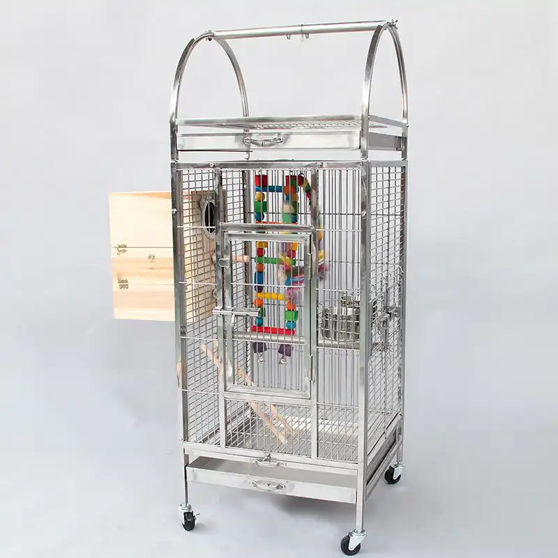 large bird cage and stand