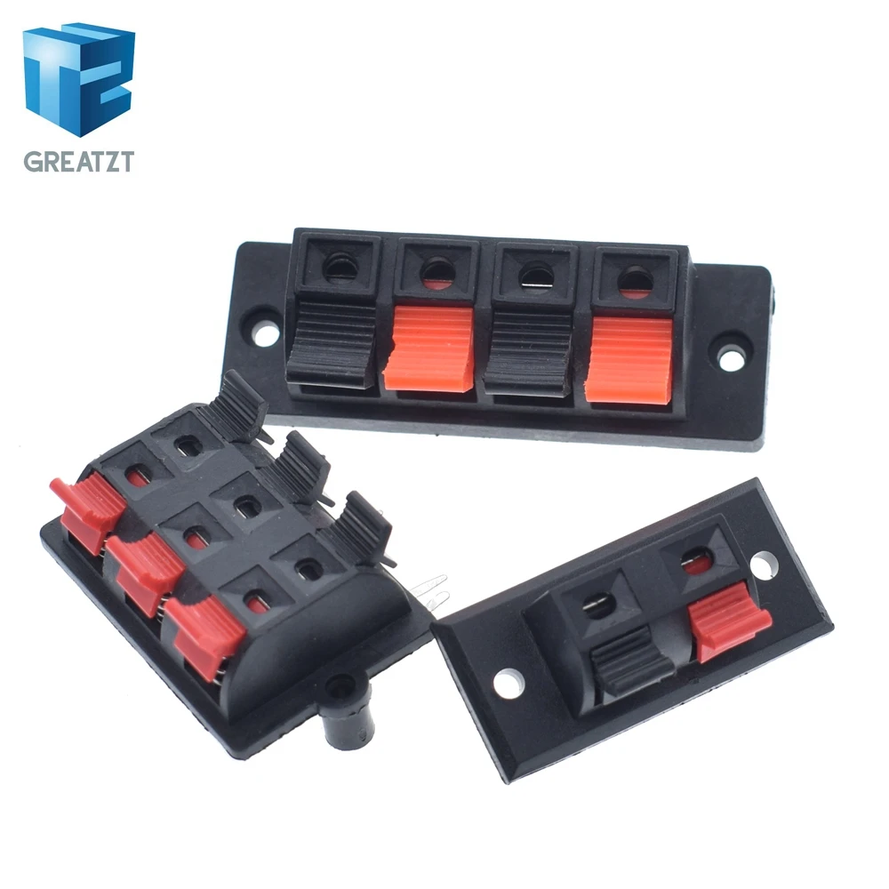 

GREATZT 1PCS 2 4 6 Way Spring Push Release Connector Speaker Terminal Strip Block