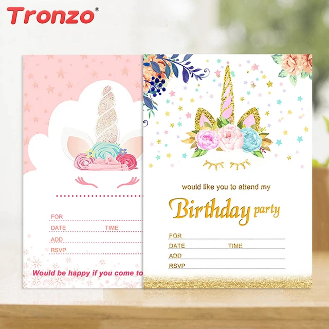 tronzo unicorn invitations card wedding decoration 10pcs birthday
