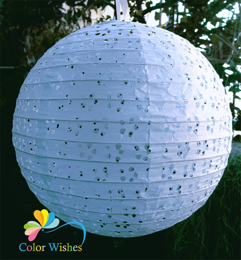 8inch 20cm 5pcs Lot Handmade Round Eyelet Lace Look Paper Lanterns 8inch 20cm 5pcs Lot Handmade Round Eyelet Lace Look Paper Lanterns Hanging Wedding Birthday Party Holiday Decorations In From Home Garden On