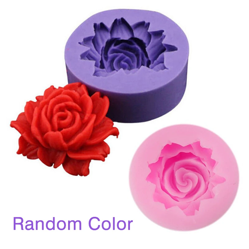 3D Rose Flower Silicone Mould Fondant Cake Chocolate Cookie Sugar Soap Molds Cutter DIY Baking Molds Tools