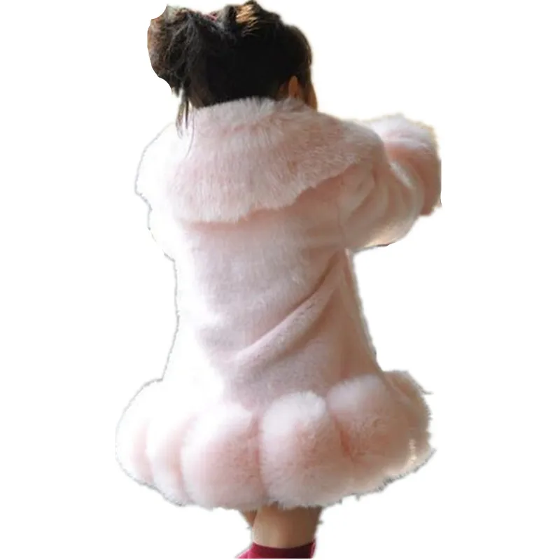 Меховое Детское пальто из искусственного меха норки Одежда для маленьких девочек теплая детская осенне-зимняя утепленная хлопковая верхняя одежда с длинными рукавами для младенцев N109