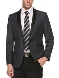 Мужские классические черные шаль лацкан пиджака Формальные Повседневное Slim Fit Пальто Жених Свадебный вечерний пиджак мужской деловой